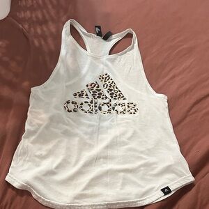 Adidas Women's Tank Top with Leopard Print Logo